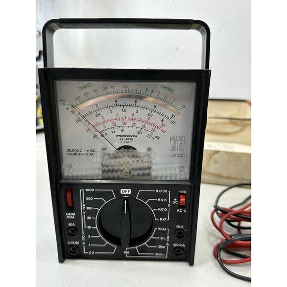 Radio Shack Micronta cat. no 22-203B 30,000 ohms/volt multimeter in box & Manual - Picture 2 of 9